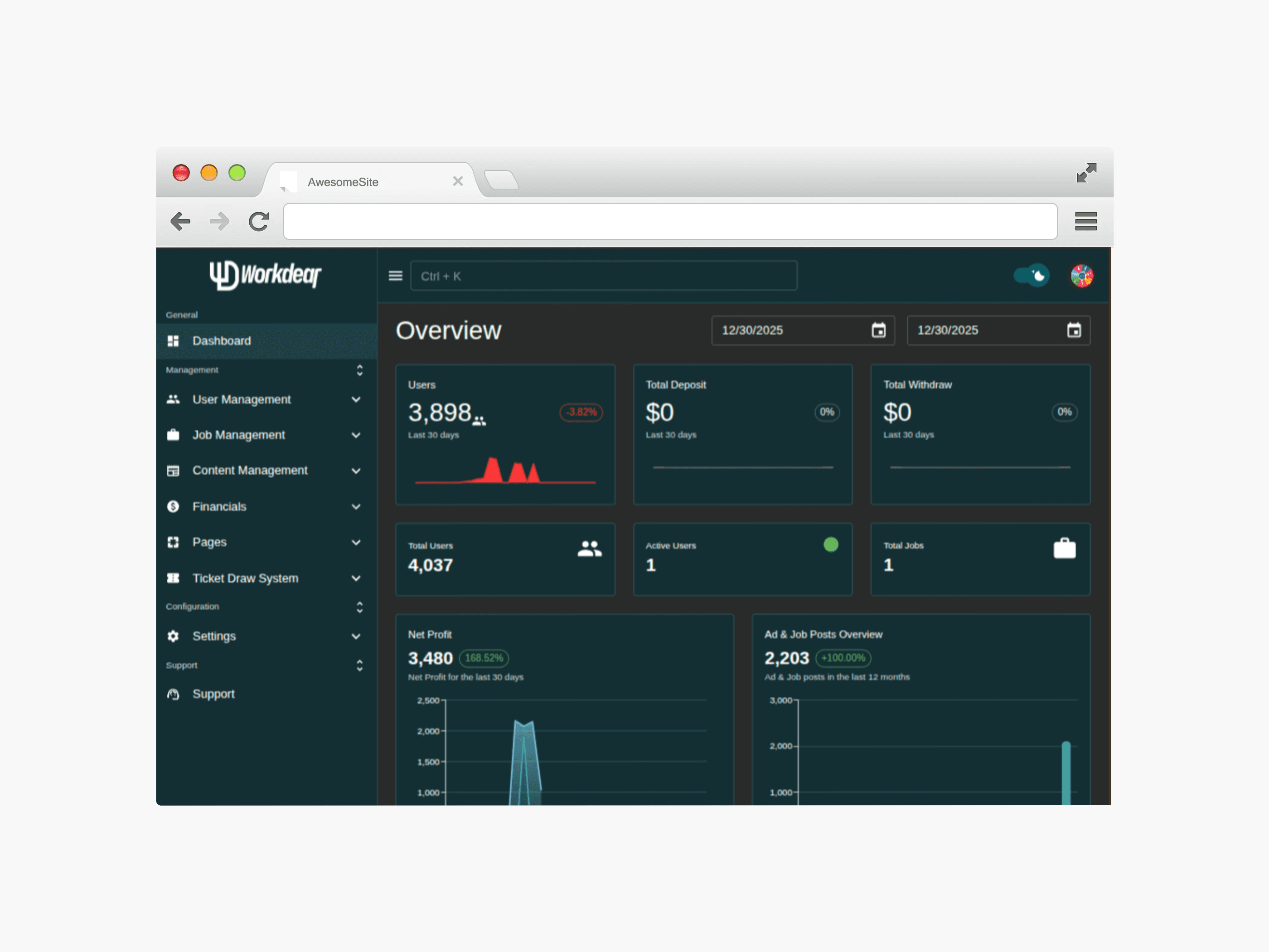 Workdear Admin Dashboard